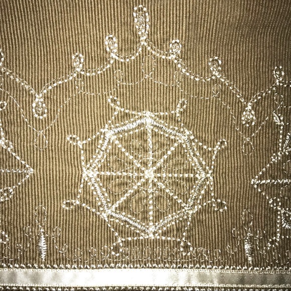 LOFT corduroy skirt with embroidery, tan & cream - Picture 8 of 10